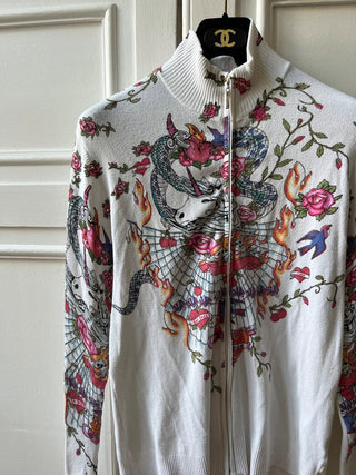 VINTAGE- Veste en coton motif fantastique