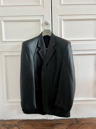 VINTAGE- Blazer en cuir noir