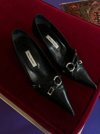 VINTAGE- Escarpins noirs cuir