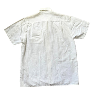 VINTAGE- Chemise lin blanche brodée