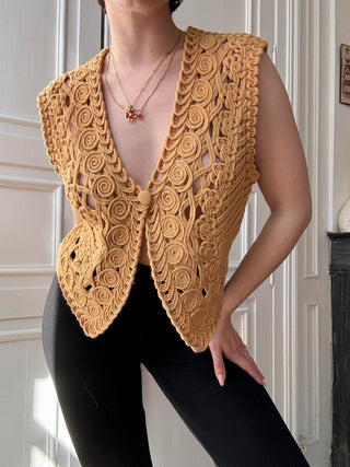 VINTAGE- Gilet sans manches maille