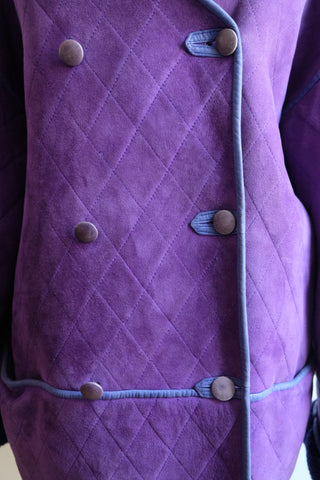 VINTAGE- Manteau Violet peau retournée