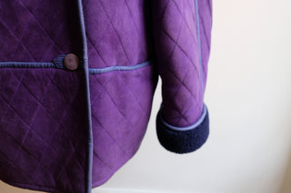 VINTAGE- Manteau Violet peau retournée