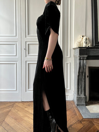 VINTAGE- Robe Velours Noire