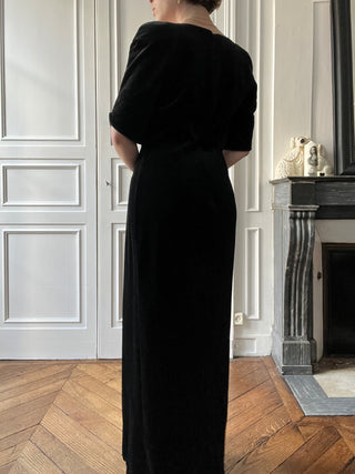 VINTAGE- Robe Velours Noire