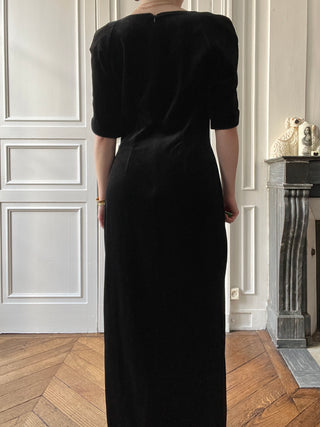 VINTAGE- Robe Velours Noire